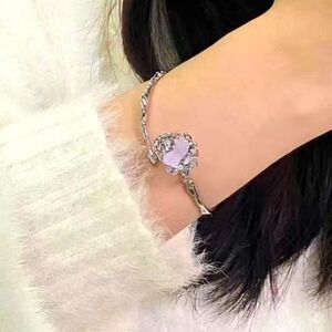 ✨🆕✨ Elegant Chic Purple Rose Flower Bracelet Cuff ✨